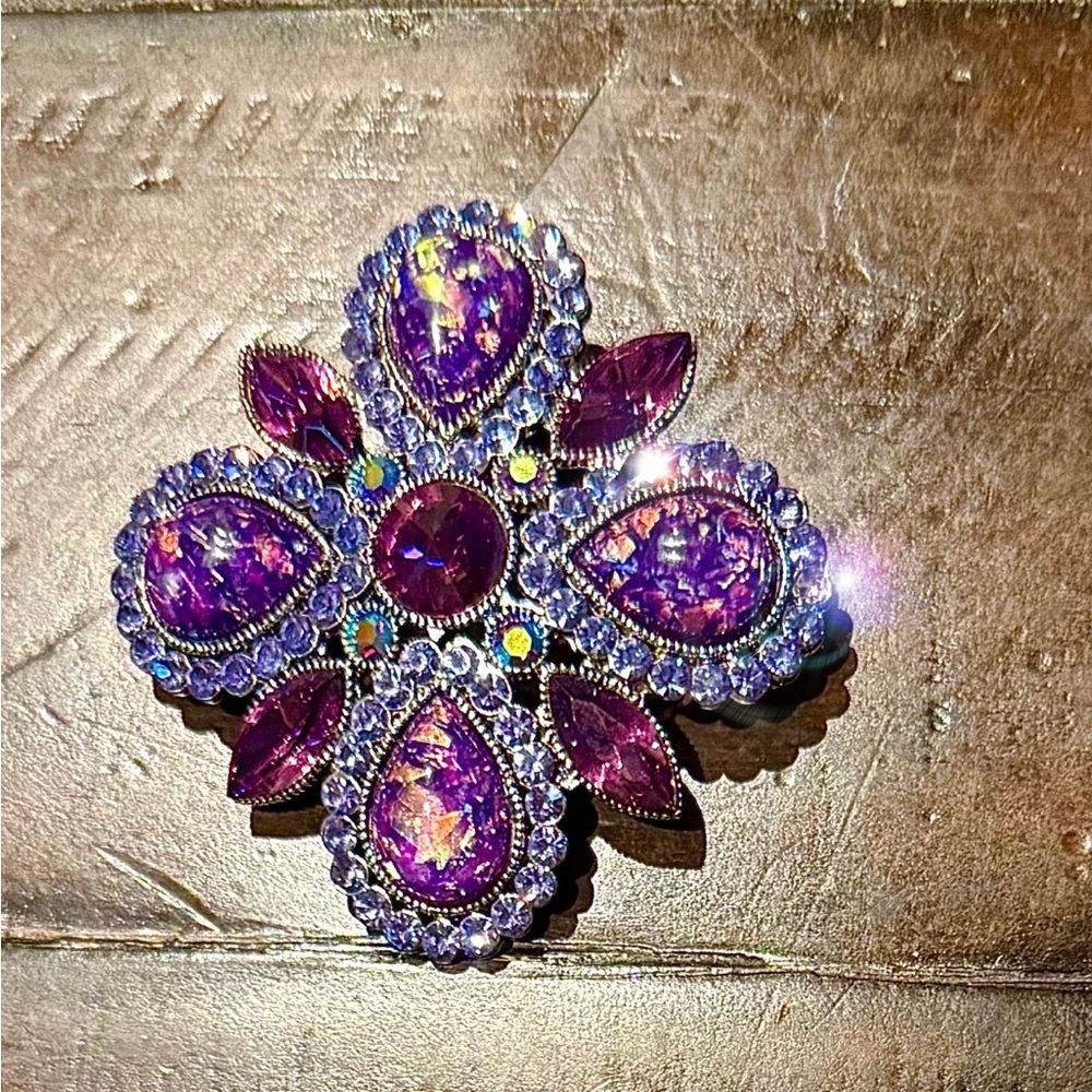 Glamorous Crystal and Aurora Opalalite - Brooch
